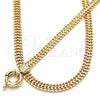 Oro Laminado Necklace and Bracelet, Gold Filled Style Greek Key Design, Polished, Golden Finish, 06.179.0003