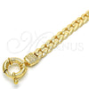 Oro Laminado Basic Bracelet, Gold Filled Style Concave Cuban and Greek Key Design, Polished, Golden Finish, 03.179.0027.08 (10 MM Thickness, 8 Inches Length)