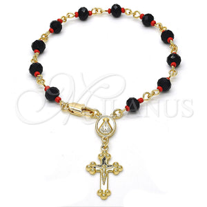 Gold Filled Bracelet — Bracelet Rosary Caridad del Cobre and Crucifix Design — main product view — SKU 118996 | Oro Laminado brazalete — Bracelet Rosary Caridad del Cobre and Crucifix diseño — SKU 118996