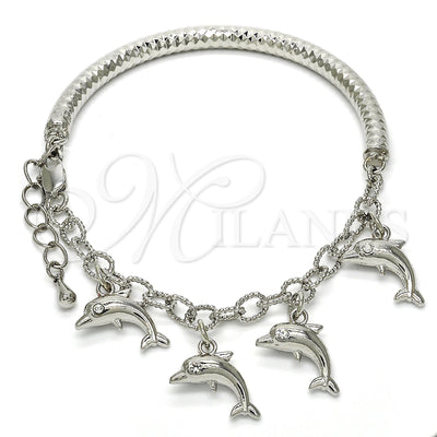 Pulsera de Oro Laminado con Rodio 03.63.1829.2.08 de Oro Laminado Blanco por Mayoreo, vista principal del producto
