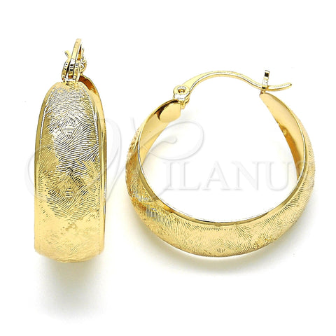 Oro Laminado Medium Hoop, Gold Filled Style Polished, Golden Finish, 02.106.0001.30