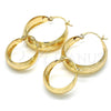 Oro Laminado Medium Hoop, Gold Filled Style Matte Finish, Golden Finish, 02.106.0006.30