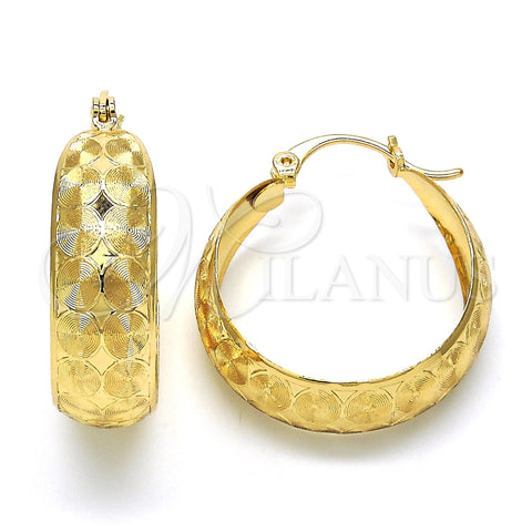Oro Laminado Medium Hoop, Gold Filled Style Polished, Golden Finish, 02.106.0012.30