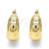 Oro Laminado Small Hoop, Gold Filled Style Matte Finish, Golden Finish, 02.106.0015.20
