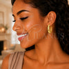 Oro Laminado Medium Hoop, Gold Filled Style Matte Finish, Golden Finish, 02.106.0015.30