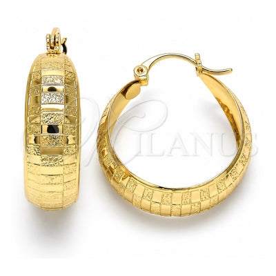 Oro Laminado Medium Hoop, Gold Filled Style Matte Finish, Golden Finish, 02.106.0015.30