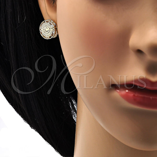 Gold Filled Ring — Stud Earring with White Cubic Zirconia Polished 02. — alternate product view — SKU 119064 | Oro Laminado anillo — Stud Earring with blanco Cubic Zirconia pulido 02. — SKU 119064
