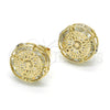 Oro Laminado Stud Earring, Gold Filled Style with White Cubic Zirconia, Polished, Golden Finish, 02.106.0020