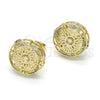 Oro Laminado Stud Earring, Gold Filled Style with White Cubic Zirconia, Polished, Golden Finish, 02.106.0020