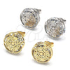 Oro Laminado Stud Earring, Gold Filled Style with White Cubic Zirconia, Polished, Golden Finish, 02.106.0020