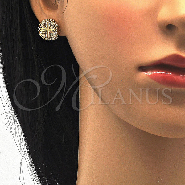 Gold Filled Ring — Stud Earring with White Cubic Zirconia Polished 02. — alternate product view — SKU 119065 | Oro Laminado anillo — Stud Earring with blanco Cubic Zirconia pulido 02. — SKU 119065