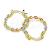 Oro Laminado Small Hoop, Gold Filled Style Twist Design, Matte Finish, Tricolor, 02.96.0078.1.20