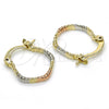 Oro Laminado Small Hoop, Gold Filled Style Polished, Tricolor, 02.96.0081.1.15