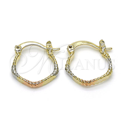 Gold Filled Hoop Earrings — Small Hoop Polished Tricolor 02.96. for wholesale, main product view