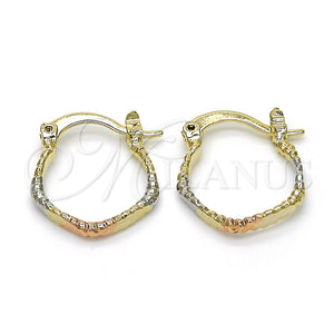 Gold Filled Hoop Earrings — Small Hoop Polished Tricolor 02.96. — main product view — SKU 119092 | Oro Laminado aretes de aro — Small Hoop pulido Tricolor 02.96. — SKU 119092