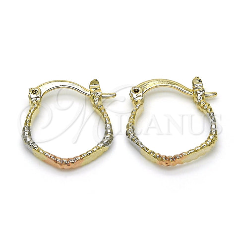 Oro Laminado Small Hoop, Gold Filled Style Polished, Tricolor, 02.96.0081.1.15