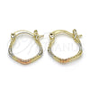 Oro Laminado Small Hoop, Gold Filled Style Polished, Tricolor, 02.96.0081.1.15
