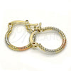 Oro Laminado Small Hoop, Gold Filled Style Diamond Cutting Finish, Tricolor, 02.96.0083.1.15