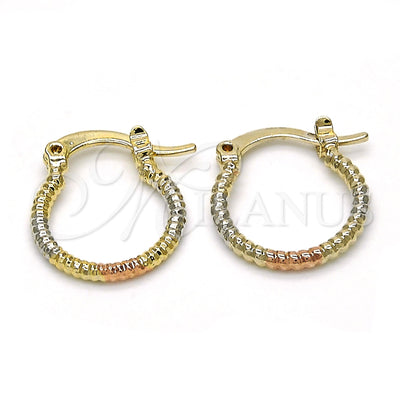 Gold Filled Hoop Earrings — Small Hoop Diamond Cutting Tricolor 02.96. for wholesale, main product view