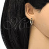 Oro Laminado Small Hoop, Gold Filled Style Diamond Cutting Finish, Tricolor, 02.96.0086.1.15