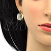 Oro Laminado Small Hoop, Gold Filled Style Diamond Cutting Finish, Tricolor, 02.163.0038.1.20