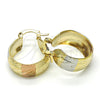 Oro Laminado Small Hoop, Gold Filled Style Diamond Cutting Finish, Tricolor, 02.163.0035.1.20