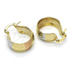 Oro Laminado Small Hoop, Gold Filled Style Diamond Cutting Finish, Tricolor, 02.163.0035.1.20