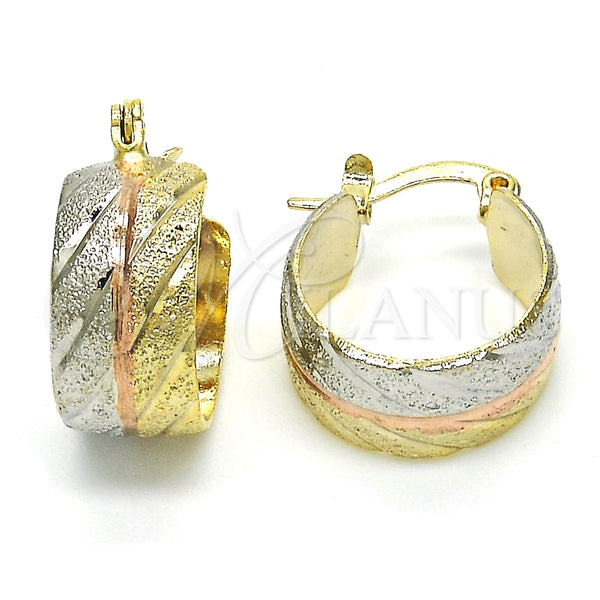 Gold Filled Small Hoop, Tricolor, 02.163.0039.1.15