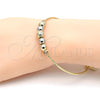 Oro Laminado Individual Bangle, Gold Filled Style Rattle Charm Design, Diamond Cutting Finish, Tricolor, 07.312.0003.1.04 (02 MM Thickness, Size 4 (2.25 Diameter))