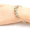 Oro Laminado Individual Bangle, Gold Filled Style Rattle Charm Design, Diamond Cutting Finish, Tricolor, 07.312.0002.1.04 (02 MM Thickness, Size 4 (2.25 Diameter))