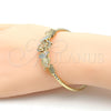 Oro Laminado Individual Bangle, Gold Filled Style Flower Design, Diamond Cutting Finish, Tricolor, 07.311.0005.1 (03 MM Thickness, One size fits all)