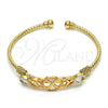Oro Laminado Individual Bangle, Gold Filled Style Diamond Cutting Finish, Tricolor, 07.311.0006.1 (03 MM Thickness, One size fits all)