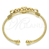 Oro Laminado Individual Bangle, Gold Filled Style Diamond Cutting Finish, Tricolor, 07.311.0006.1 (03 MM Thickness, One size fits all)