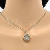 Oro Laminado Pendant Necklace, Gold Filled Style Butterfly Design, with White Cubic Zirconia, Diamond Cutting Finish, Golden Finish, 04.63.1350.18 (02 MM Thickness, 18 Inches Length)