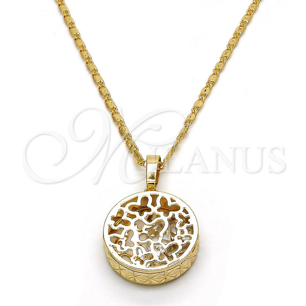 Gold Filled Necklace — Pendant Necklace Butterfly Design with White Cubic Zirconia — main product view — SKU 119125 | Oro Laminado collar — Pendant Necklace Butterfly diseño with blanco Cubic Zirconia — SKU 119125