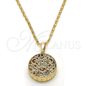 Gold Filled Necklace — Pendant Necklace with White Cubic Zirconia Diamond Cutting — main product view — SKU 119126 | Oro Laminado collar — Pendant Necklace with blanco Cubic Zirconia Diamond Cutting — SKU 119126