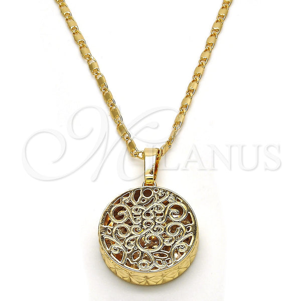 Gold Filled Necklace — Pendant Necklace with White Cubic Zirconia Diamond Cutting — main product view — SKU 119126 | Oro Laminado collar — Pendant Necklace with blanco Cubic Zirconia Diamond Cutting — SKU 119126