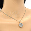 Oro Laminado Pendant Necklace, Gold Filled Style with White Cubic Zirconia, Diamond Cutting Finish, Golden Finish, 04.63.1352.18 (02 MM Thickness, 18 Inches Length)