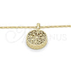Oro Laminado Pendant Necklace, Gold Filled Style with White Cubic Zirconia, Diamond Cutting Finish, Golden Finish, 04.63.1352.18 (02 MM Thickness, 18 Inches Length)