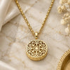 Oro Laminado Pendant Necklace, Gold Filled Style with White Cubic Zirconia, Diamond Cutting Finish, Golden Finish, 04.63.1352.18 (02 MM Thickness, 18 Inches Length)