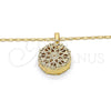 Oro Laminado Pendant Necklace, Gold Filled Style Heart Design, with White Cubic Zirconia, Diamond Cutting Finish, Golden Finish, 04.63.1353.18 (02 MM Thickness, 18 Inches Length)