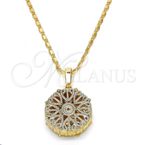 Gold Filled Necklace — Pendant Necklace Heart Design with White Cubic Zirconia — main product view — SKU 119128 | Oro Laminado collar — Pendant Necklace corazón diseño with blanco Cubic Zirconia — SKU 119128