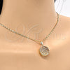 Oro Laminado Pendant Necklace, Gold Filled Style Heart Design, with White Cubic Zirconia, Diamond Cutting Finish, Golden Finish, 04.63.1356.18 (02 MM Thickness, 18 Inches Length)