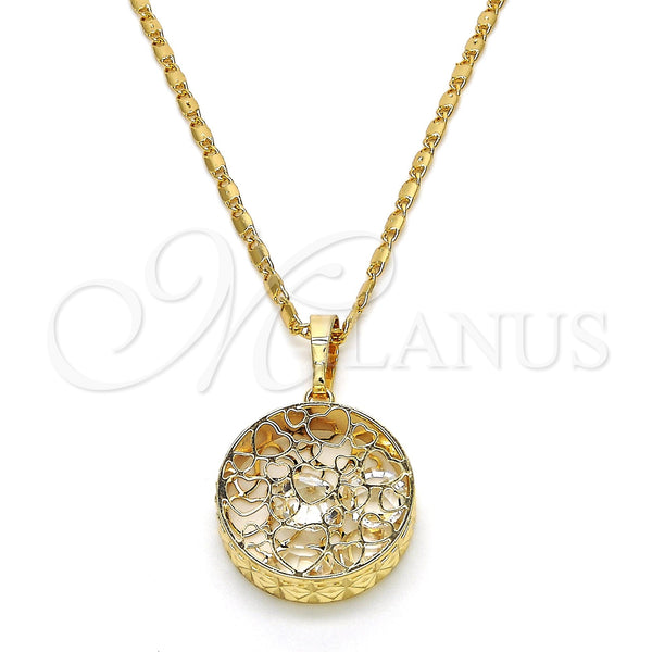 Gold Filled Necklace — Pendant Necklace Heart Design with White Cubic Zirconia — main product view — SKU 119131 | Oro Laminado collar — Pendant Necklace corazón diseño with blanco Cubic Zirconia — SKU 119131