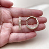 Oro Laminado Huggie Hoop, Gold Filled Style with White Cubic Zirconia, Polished, Golden Finish, 02.210.0095.25