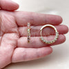 Oro Laminado Huggie Hoop, Gold Filled Style with Multicolor Cubic Zirconia, Polished, Golden Finish, 02.210.0095.5.25