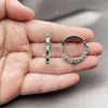 Rhodium Gold Filled Huggie Hoop, with Green and White Cubic Zirconia, Polished, Rhodium Finish, 02.210.0095.8.25