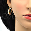 Oro Laminado Small Hoop, Gold Filled Style Twist Design, Polished, Tricolor, 02.170.0042.1.25