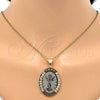 Oro Laminado Religious Pendant, Gold Filled Style Divino NiÃ±o and Star Design, with White Crystal, Polished, Golden Finish, 05.253.0040