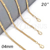 Oro Laminado Basic Necklace, Gold Filled Style Polished, Golden Finish, 04.213.0106.20 (04 MM Thickness, 20 Inches Length)